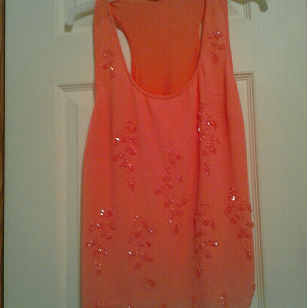Dark peach silky little top. Very cute